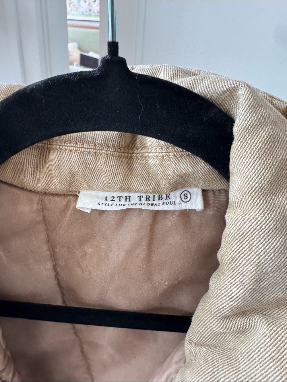 12th Tribe Oversized Washed Khaki Bomber Jacket - Picture 6 of 6